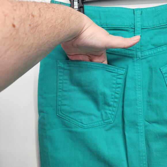 Garnet Hill Turquoise Denim Pencil Classic Mini Jean Skirt Women's 8 - Picture 7 of 8